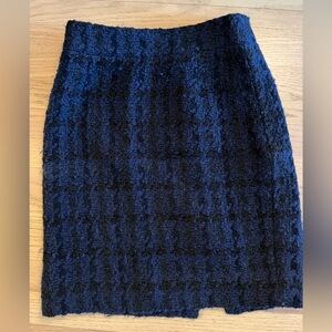 J. Crew Black and Blue Textured Pencil Skirt